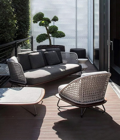 Outdoor Living Aluminum Braided Rope Lounge Chair