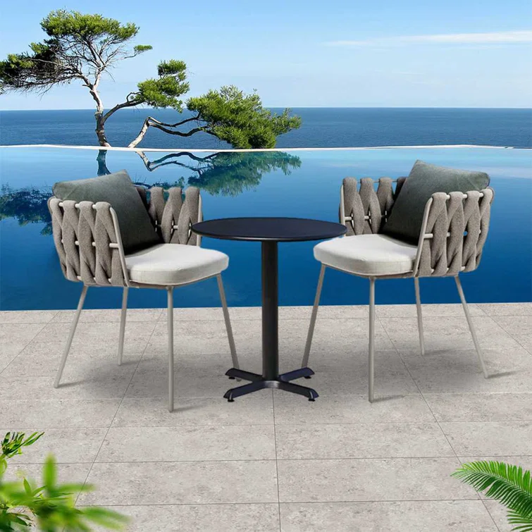 2 - Person Round Outdoor Dining Set with Cushions
