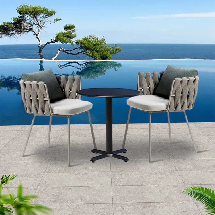 2 - Person Round Outdoor Dining Set with Cushions