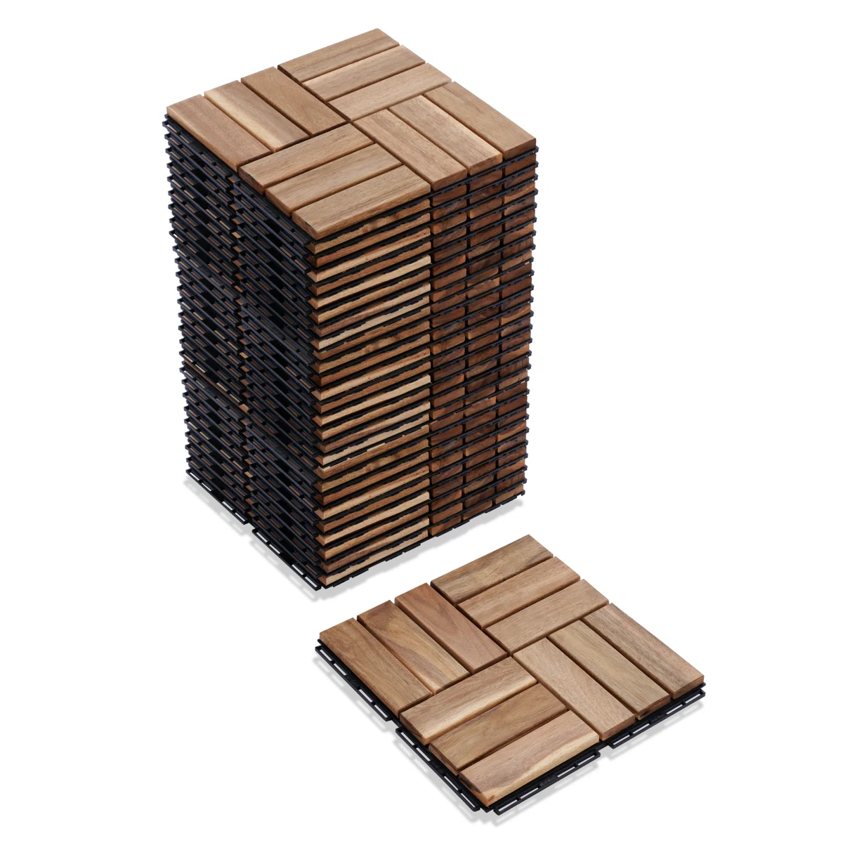 12.1'' x 12.1'' Wood Interlocking Deck Tiles