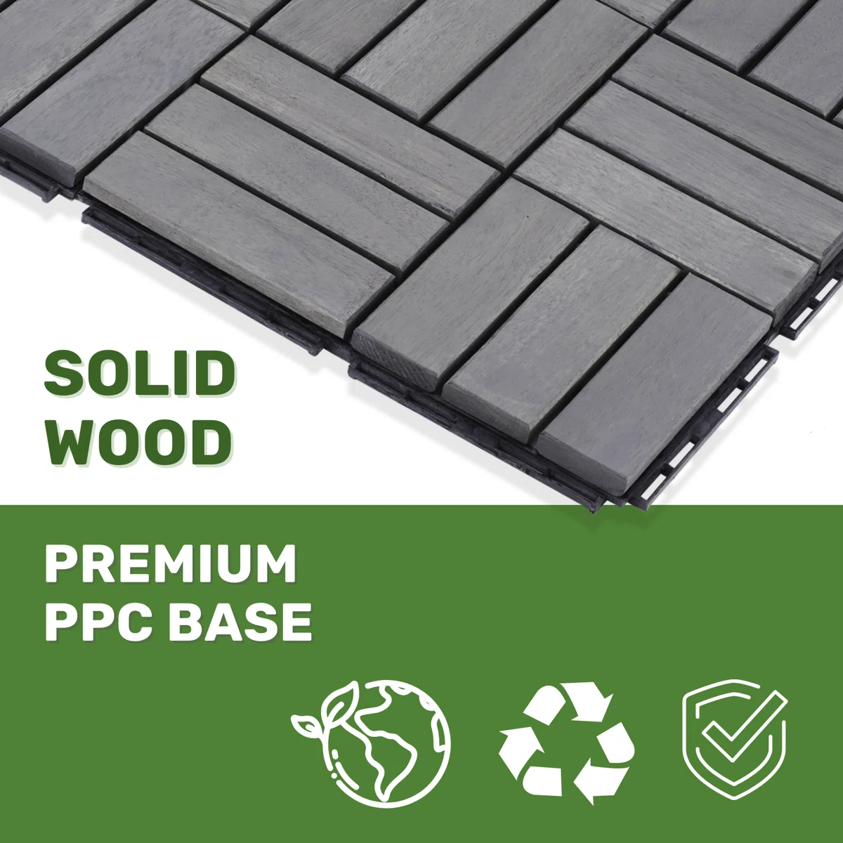 12.1'' x 12.1'' Wood Interlocking Deck Tiles