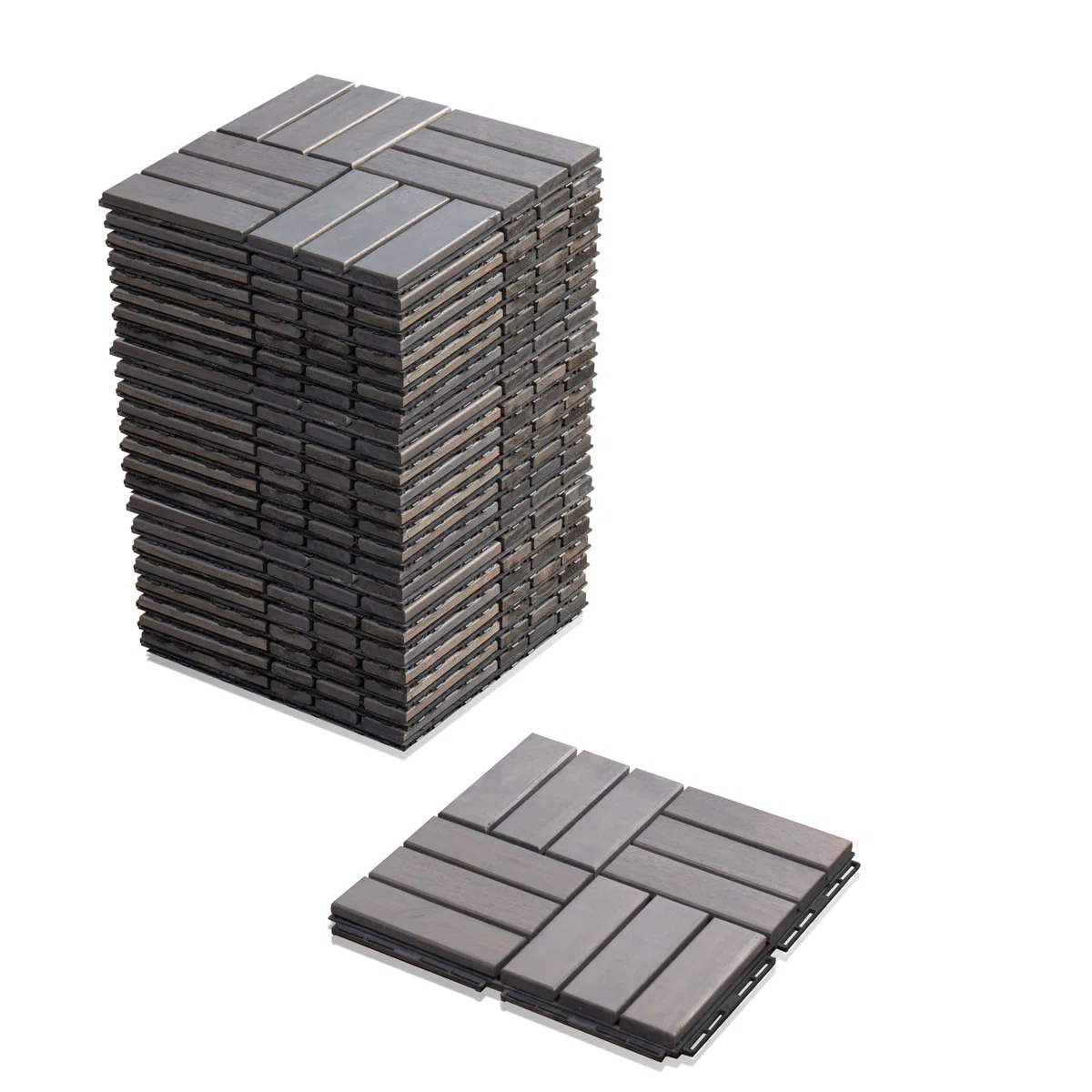 12.1'' x 12.1'' Wood Interlocking Deck Tiles