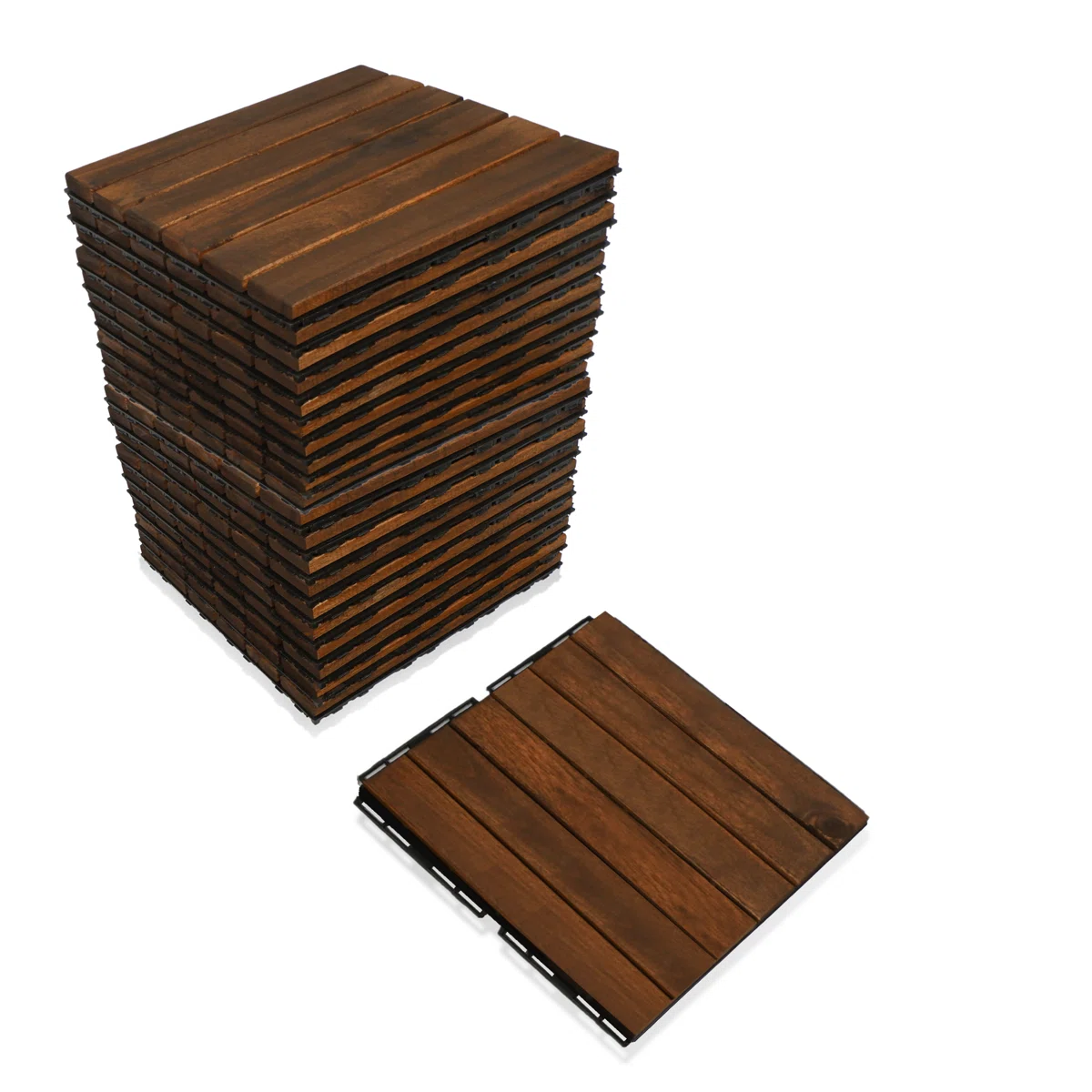 12.1'' x 12.1'' Wood Interlocking Deck Tiles