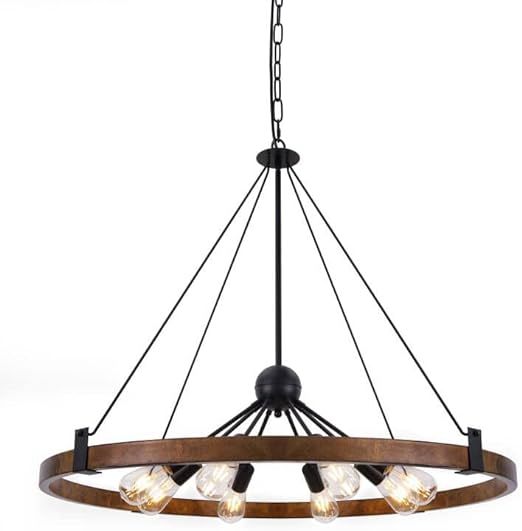 Farmhouse Chandelier Diam 38'', Large Wagon Wheel Chandelier Wild West for Dining Room