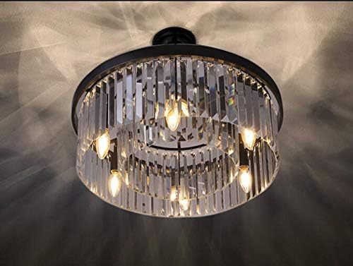 Modern Crystal Chandelier for Dining Room, 6 Lights Black Farmhouse Crystal Pendant Light, Vintage Ceiling Lighting Fixture for Kitchen Island, Living Room, Bedroom, Hallway, Foyer, W-21.65”