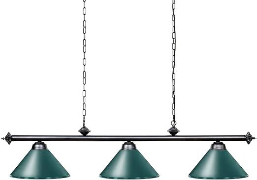 Pool Table Light, 59” Hanging Billiard Lights, Adjustable Kitchen Island Lighting Fixture for Billiard Bar Table, Green