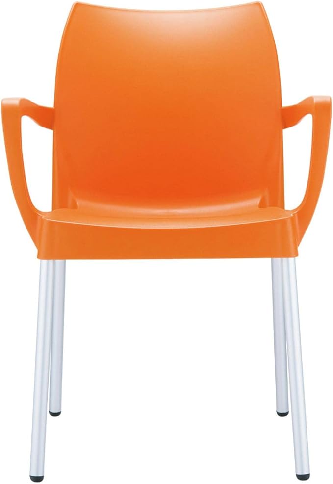 Resin Outdoor Arm Chair in Orange (Set of 4)