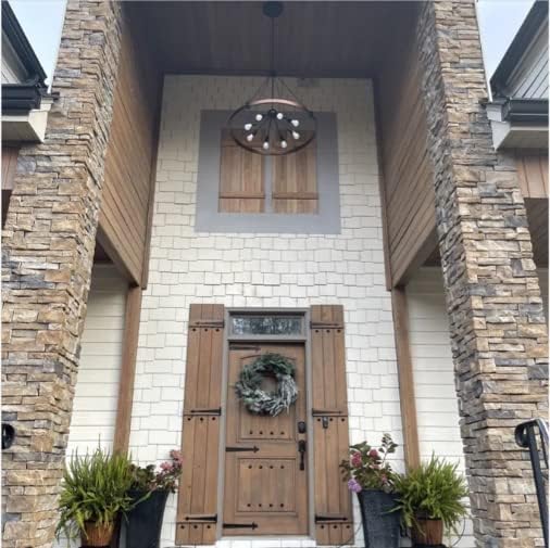 Farmhouse Chandelier Diam 38'', Large Wagon Wheel Chandelier Wild West for Dining Room