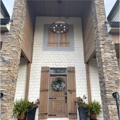 Farmhouse Chandelier Diam 38'', Large Wagon Wheel Chandelier Wild West for Dining Room