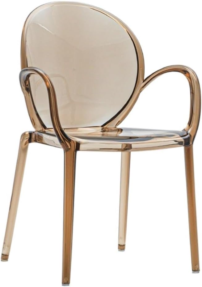 Modern Acrylic Transparent Chair Set of 4, Stacking Kitchen and Dining Room