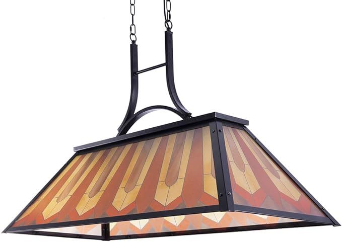Tiffany Style Pool Table Lamp Hanging, Billiards Light for Game Room 7' 8' 9' Pool Table, 3-Light Vintage Chandelier Lighting Fixture