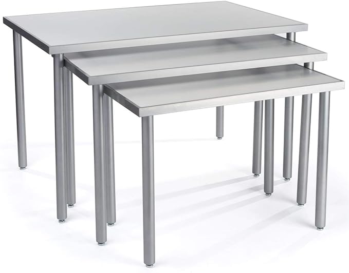 White Nesting Tables for Retail, Steel, MDF, Melamine Build – White