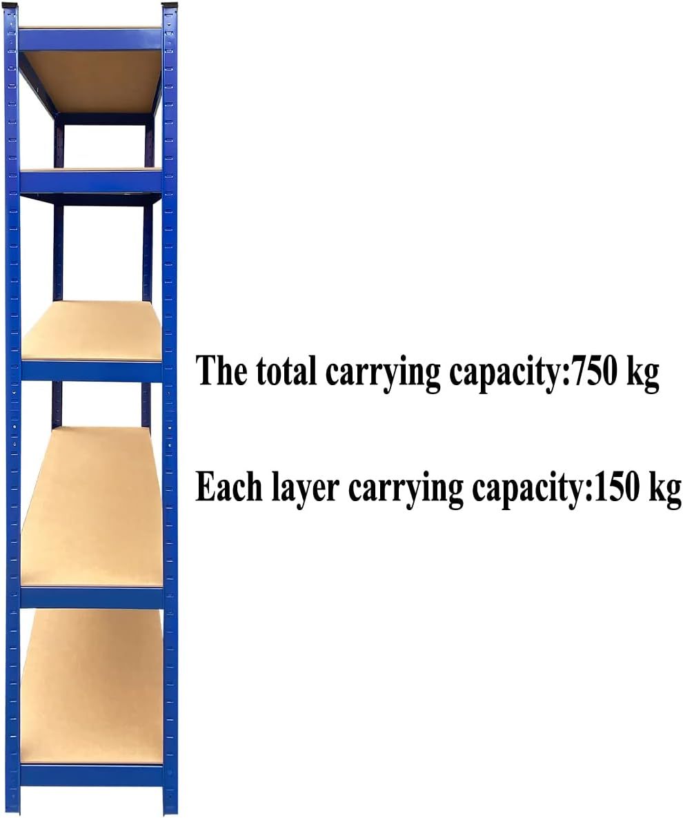 5-Shelf Shelving Storage Unit Heavy Duty 750 kg Capacity Metal Organizer