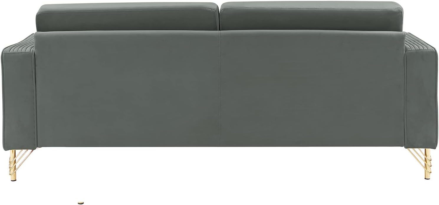 79”W Velvet Small Sofa Couch, Modern Oversized Loveseat with 2 Matching Pillows