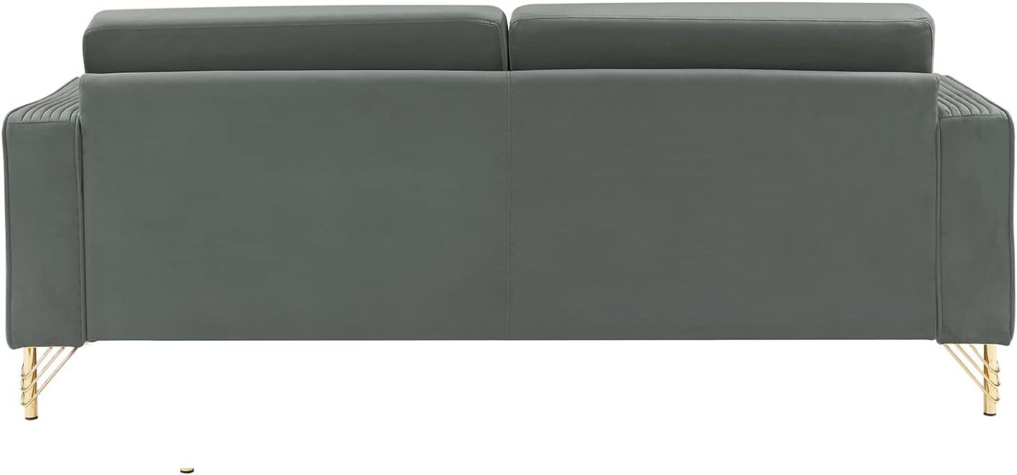 79”W Velvet Small Sofa Couch, Modern Oversized Loveseat with 2 Matching Pillows
