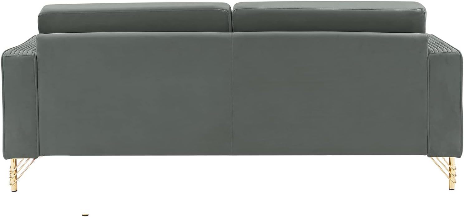 79”W Velvet Small Sofa Couch, Modern Oversized Loveseat with 2 Matching Pillows