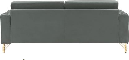 79”W Velvet Small Sofa Couch, Modern Oversized Loveseat with 2 Matching Pillows