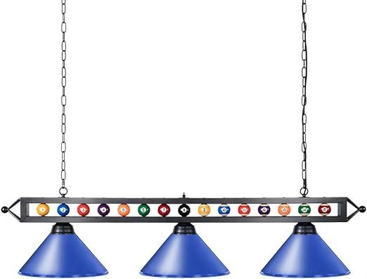 59'' Hanging Pool Table Light Fixture for Game Room Beer Party, Ball Design Metal Billiards Light