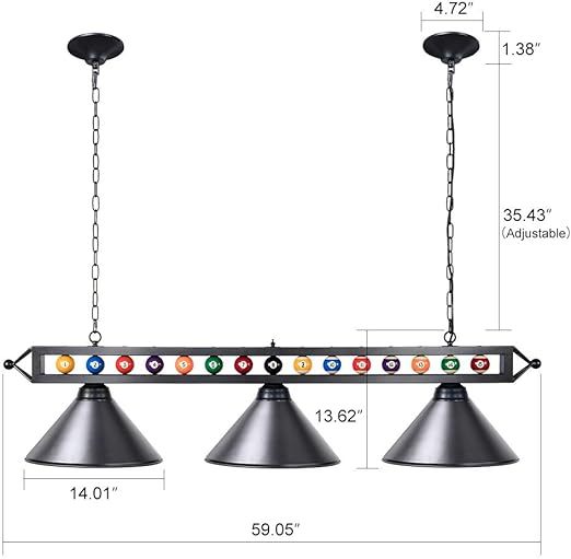 Pool Table Light,59” Billiard Pool Table Lights for 7' 8' 9' Table,Billiard Lights Over Pool Table