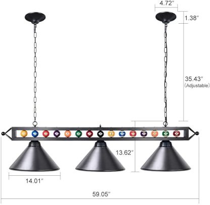 Pool Table Light,59” Billiard Pool Table Lights for 7' 8' 9' Table,Billiard Lights Over Pool Table