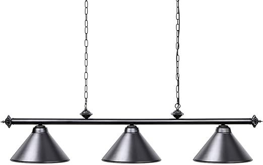 3 Light Pool Table Light, Vintage Retro Kitchen Island Pendant Light with Matte Black Shade, Modern Industrial Chandelier