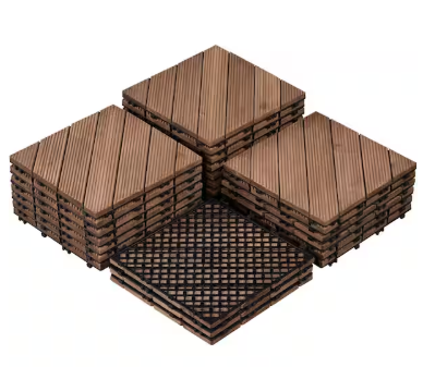 12 in. x 12 in. Interlocking Fir Wood Flooring Tiles