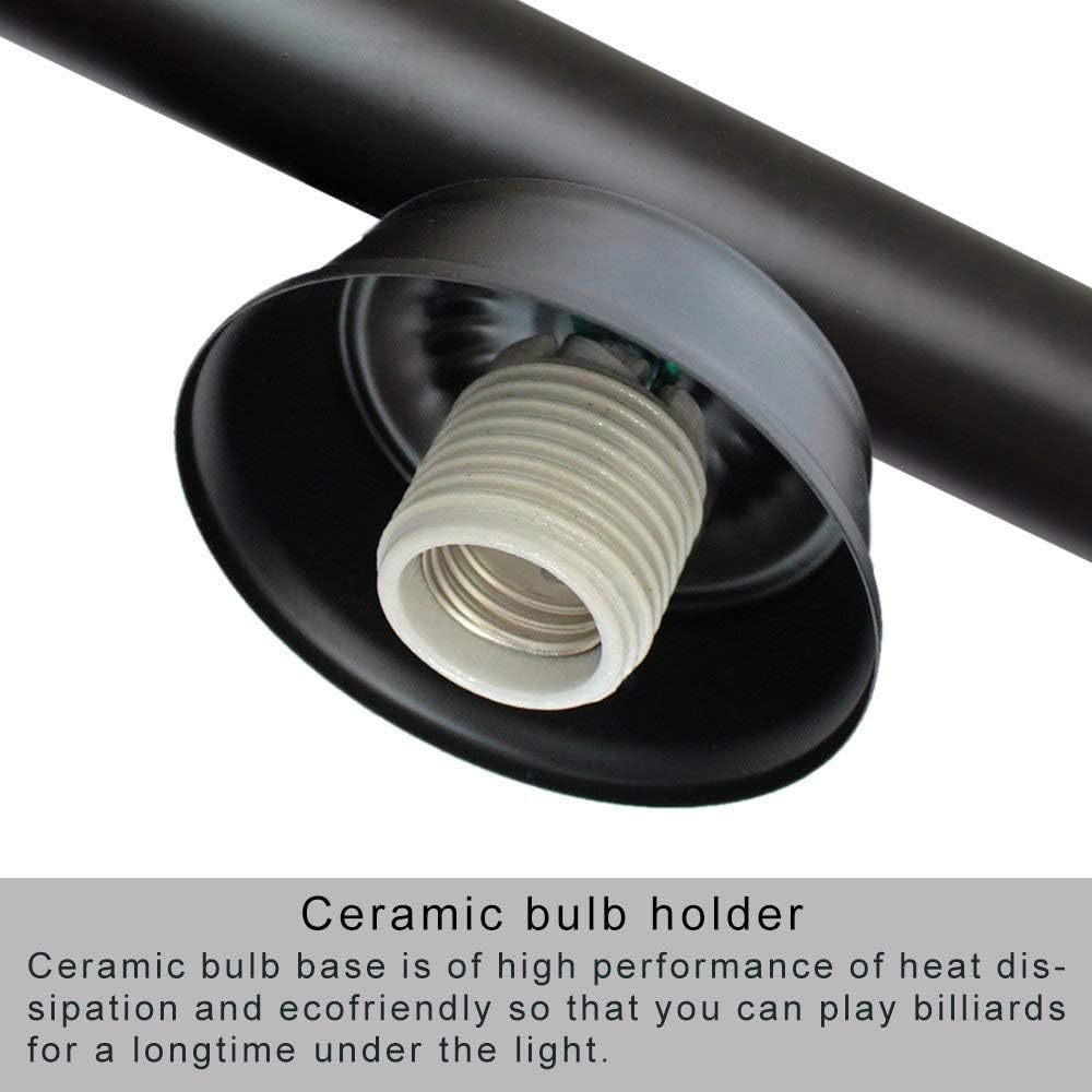 3 Light Pool Table Light, Vintage Retro Kitchen Island Pendant Light with Matte Black Shade, Modern Industrial Chandelier