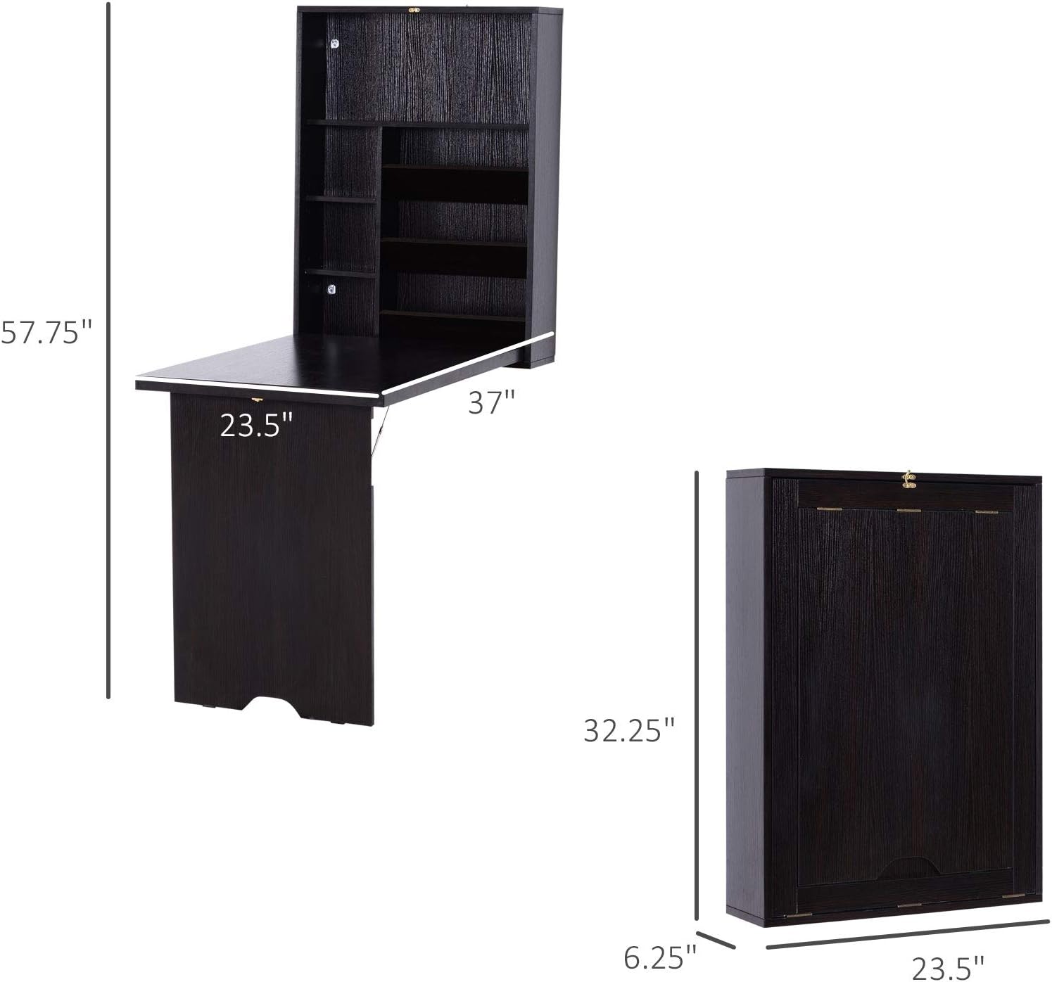 Multi-Function Floating Desk with Storage Shelf for Home Office