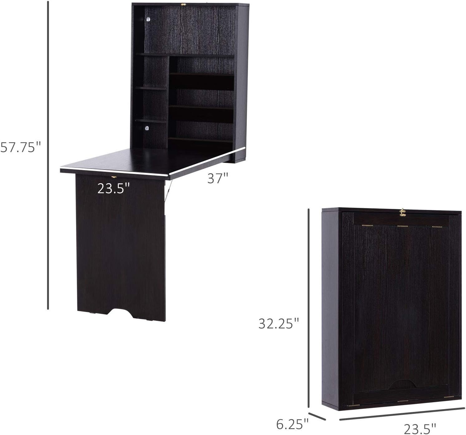 Multi-Function Floating Desk with Storage Shelf for Home Office