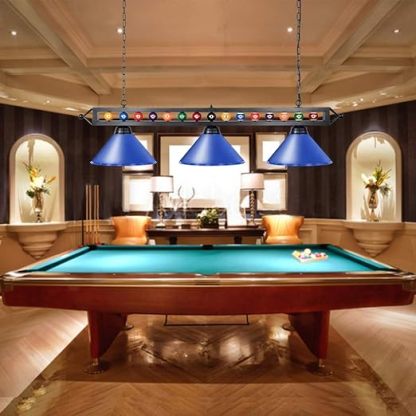 59'' Hanging Pool Table Light Fixture for Game Room Beer Party, Ball Design Metal Billiards Light