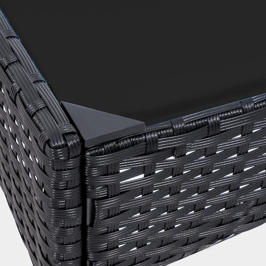 4 Piece Outdoor Patio Furniture Sets, Small Wicker Patio Conversation Furniture Rattan Chair Set