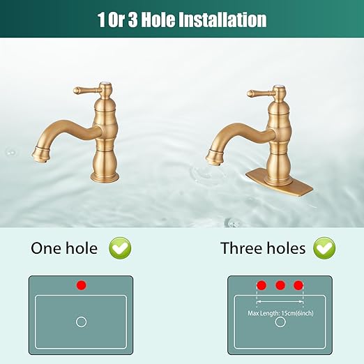 Antique Brass Bathroom Sink Overflow Faucet Single Hole One Handle with Pop Up Drain Assembly Deck Mount Single Handle Bathroom Sink Faucet Vanity Mixer Tap Lavatory Included