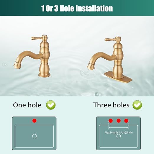 Antique Brass Bathroom Sink Overflow Faucet Single Hole One Handle with Pop Up Drain Assembly Deck Mount Single Handle Bathroom Sink Faucet Vanity Mixer Tap Lavatory Included