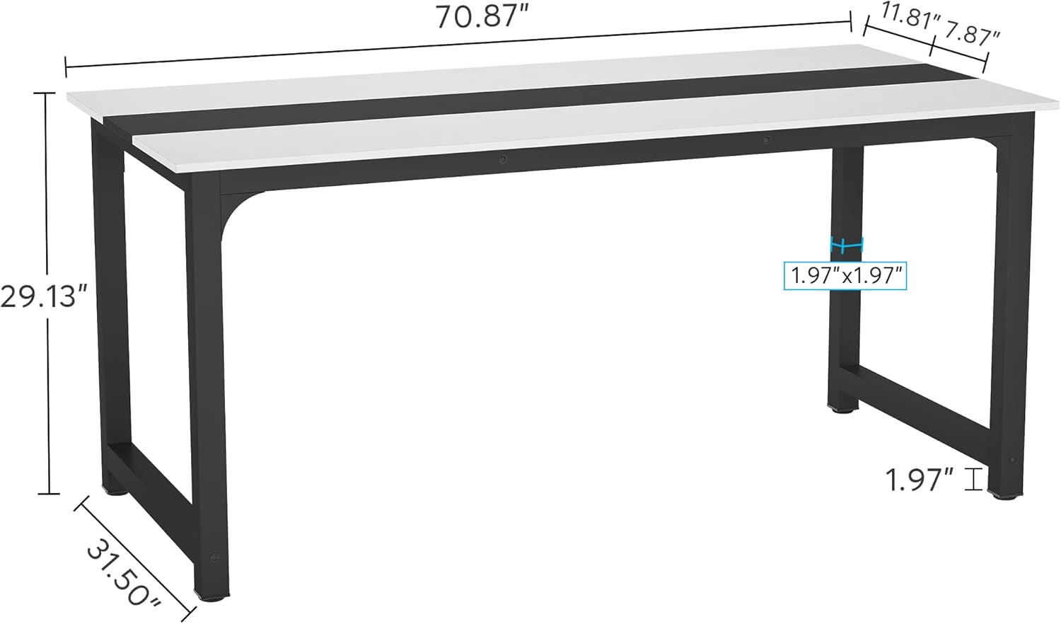 70.8 x 31.5 inch Large Office Desk Computer Table Study Writing Desk Workstation