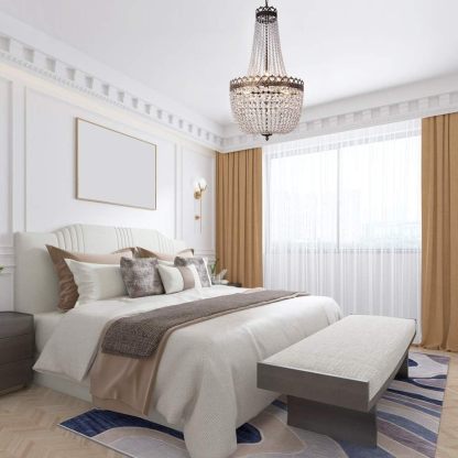 Crystal Chandelier Lights, 9-Light French Empire Country Foyer Chandelier Pendant, Hanging Ceiling Lighting Fixture for Dining Living Room Bedroom Kitchen, 35" H x 19.69" W, Antique Bronze