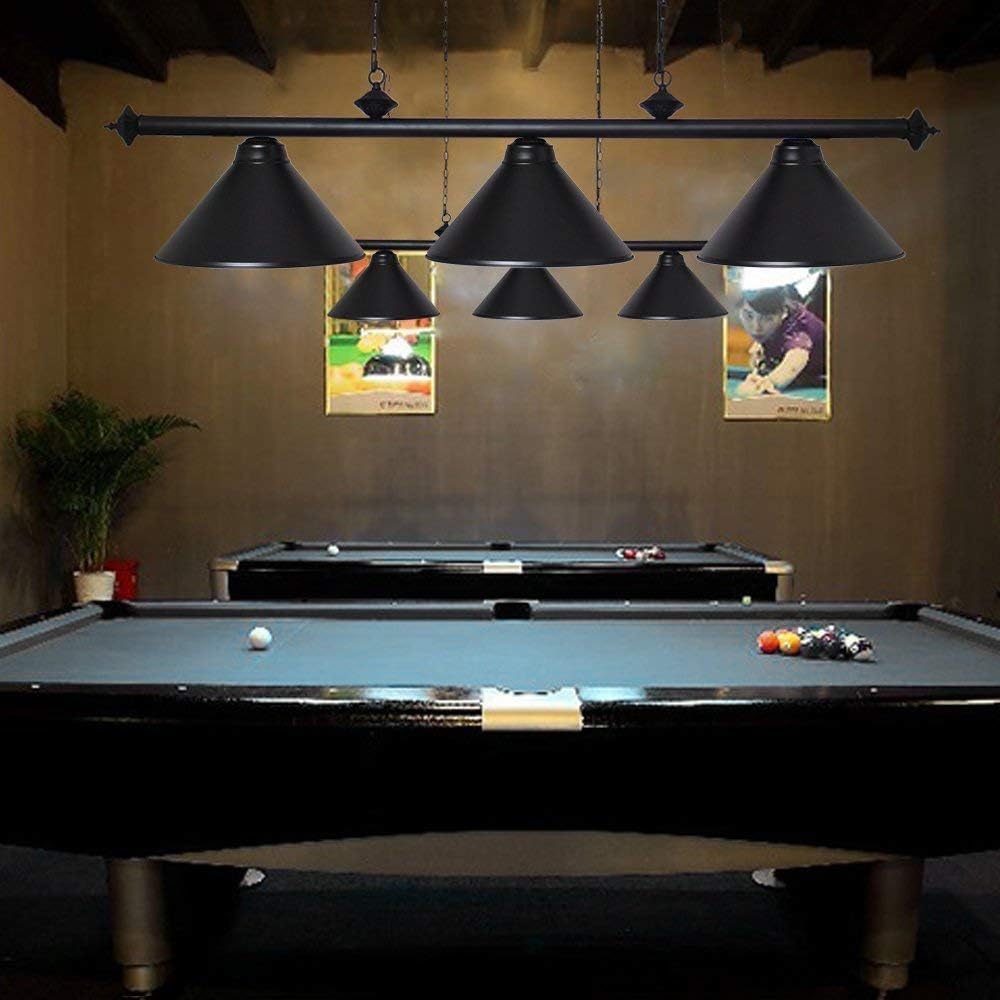 3 Light Pool Table Light, Vintage Retro Kitchen Island Pendant Light with Matte Black Shade, Modern Industrial Chandelier