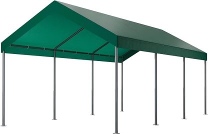 10x20ft Heavy Duty Carport with UV Resistant Canopy, Powder-Coated Steel Frame