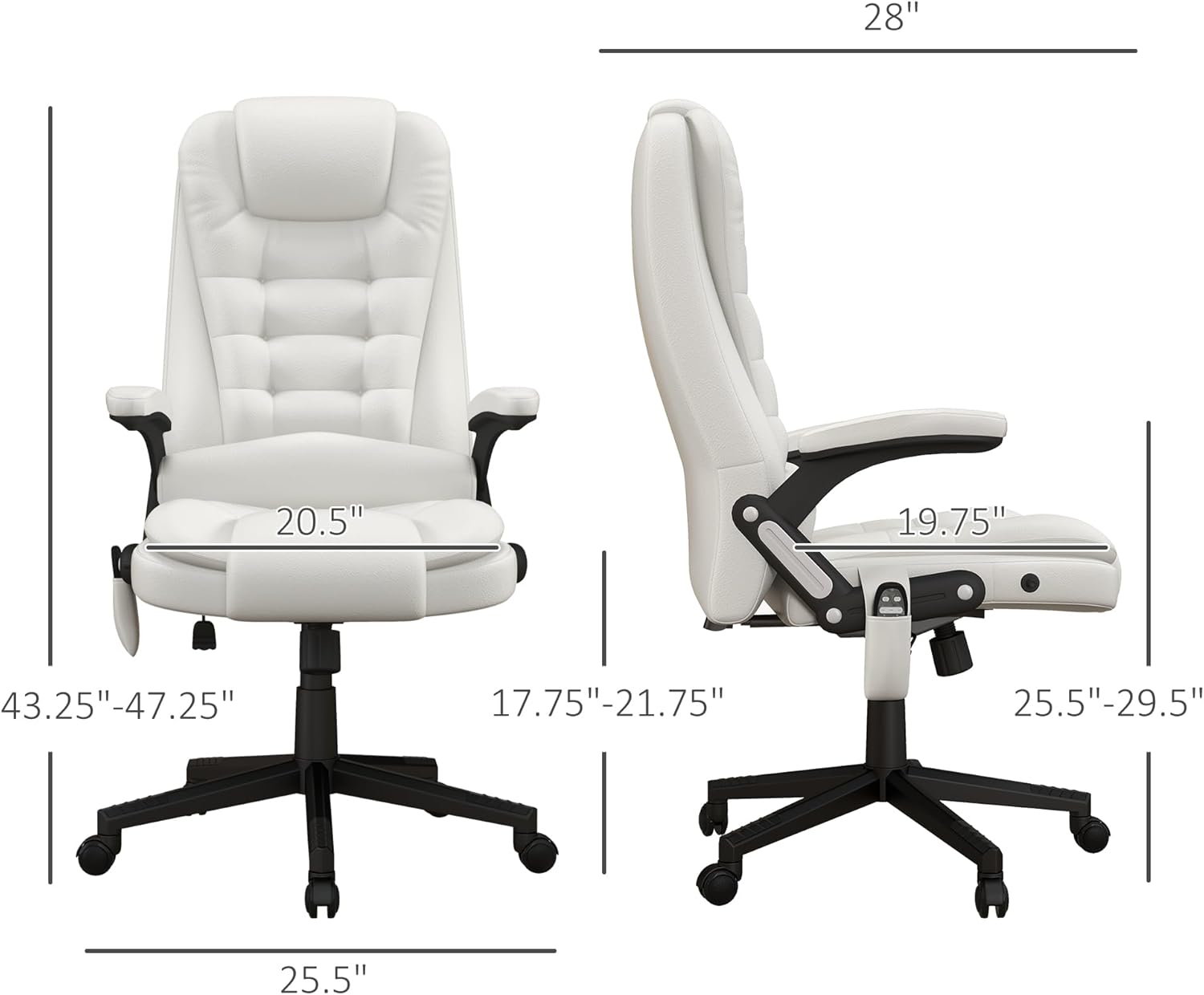 High Back Vibration Massage Office Chair with 6 Vibration Points