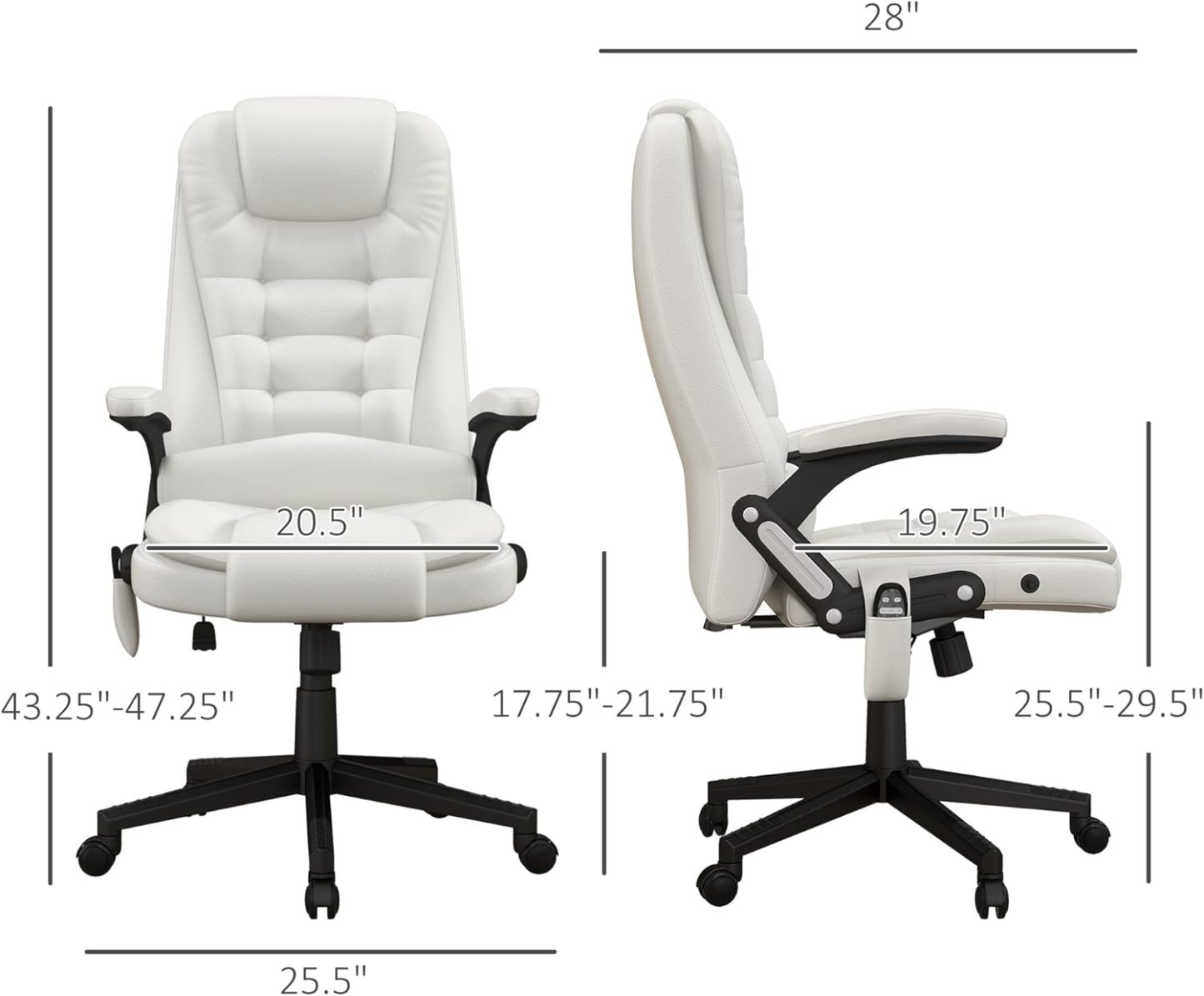 High Back Vibration Massage Office Chair with 6 Vibration Points