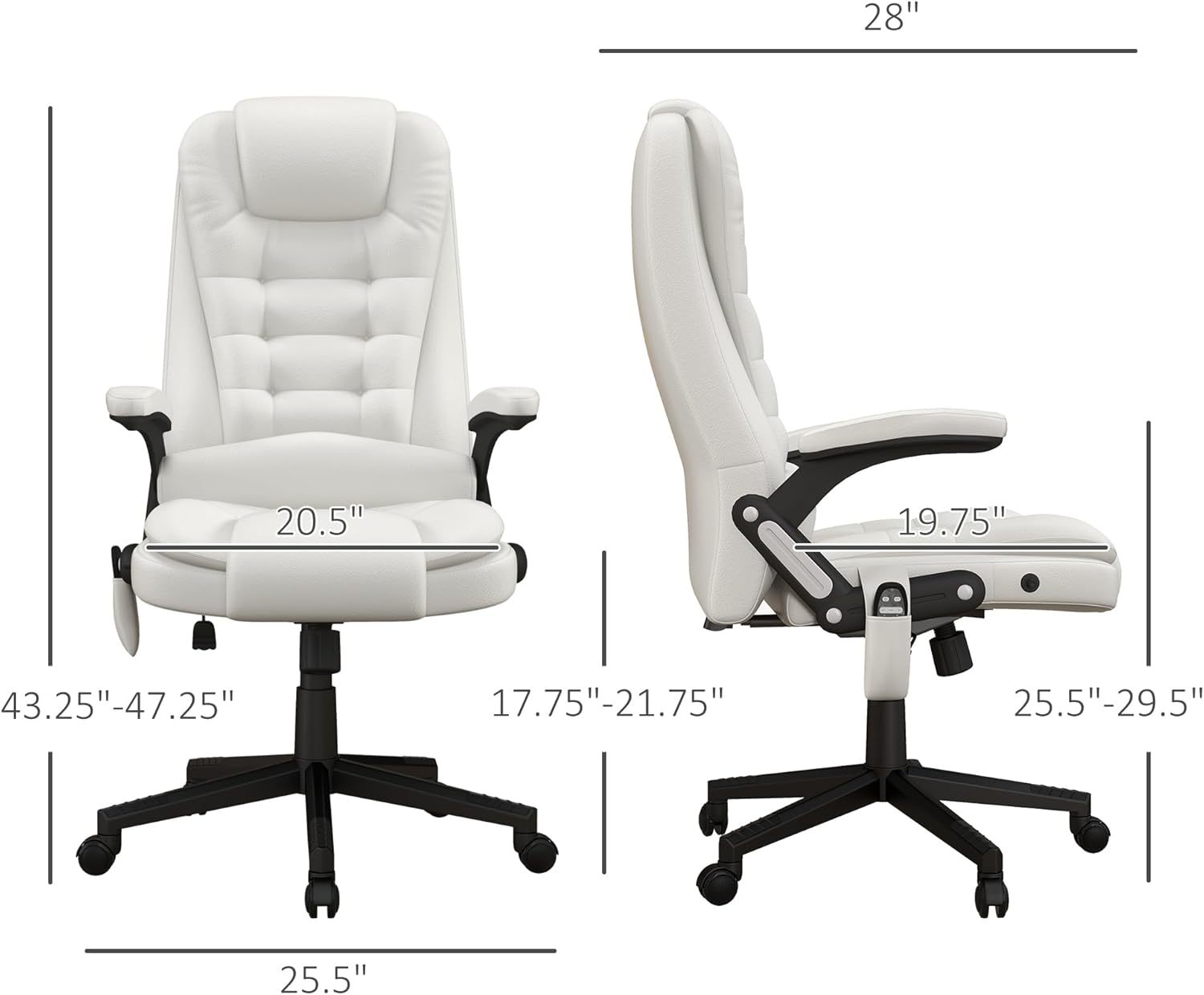 High Back Vibration Massage Office Chair with 6 Vibration Points