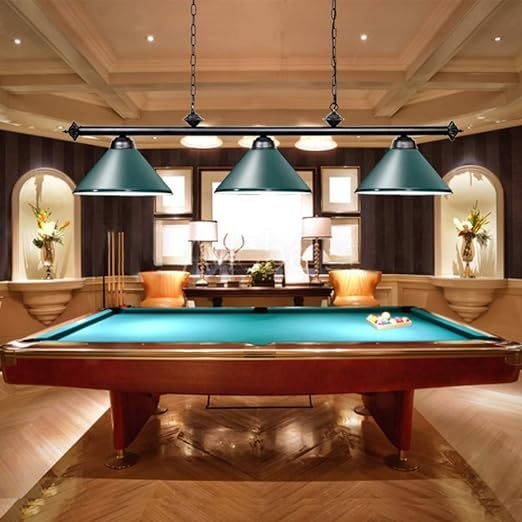 Pool Table Light, 59” Hanging Billiard Lights, Adjustable Kitchen Island Lighting Fixture for Billiard Bar Table, Green
