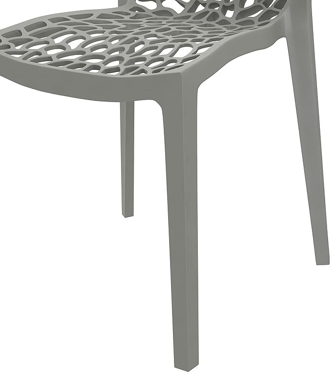 Armless Dining Chairs, Gray, Set of 2