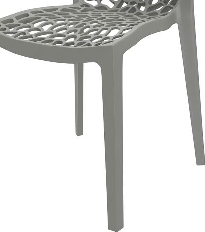Armless Dining Chairs, Gray, Set of 2