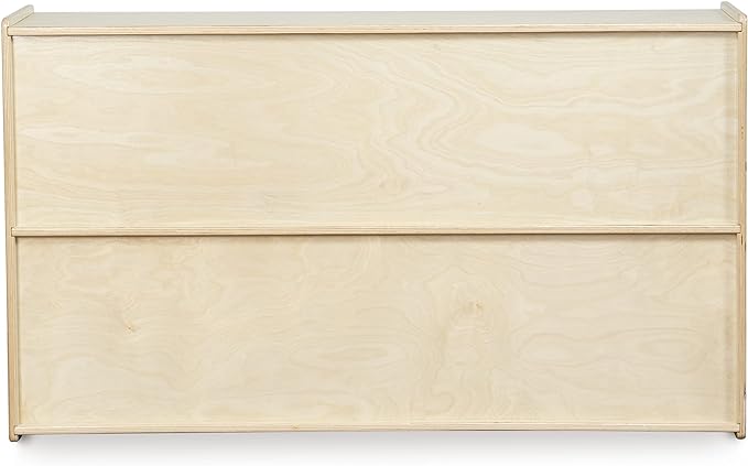 2-Tier Low Shelving Unit, Birch Plywood Horizontal Bookcase