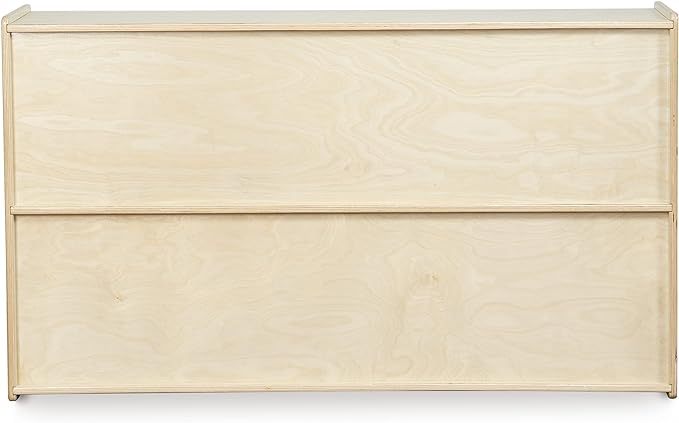 2-Tier Low Shelving Unit, Birch Plywood Horizontal Bookcase