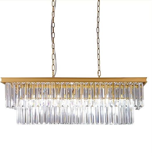 9-Light Crystal Chandelier 34.5 inch, Contemporary Modern Chandeliers Adjustable for Living Room