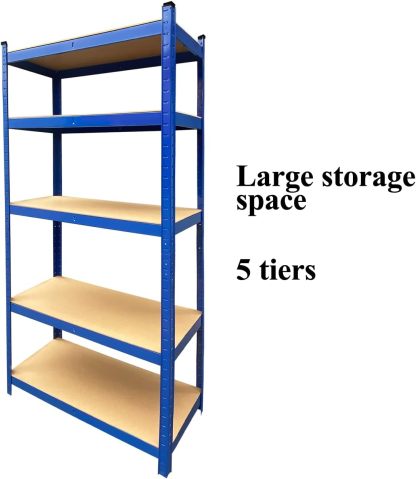 5-Shelf Shelving Storage Unit Heavy Duty 750 kg Capacity Metal Organizer