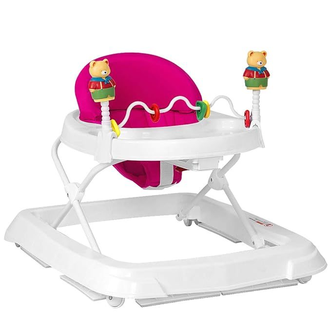 Baby Walker, Foldable Push Learning Walker Toy-Seated & Walk-Behind with Wheels