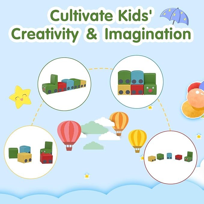 5 Pieces Sectional Children Couch, Colourful Daycare Furniture