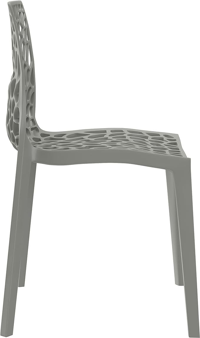 Armless Dining Chairs, Gray, Set of 2